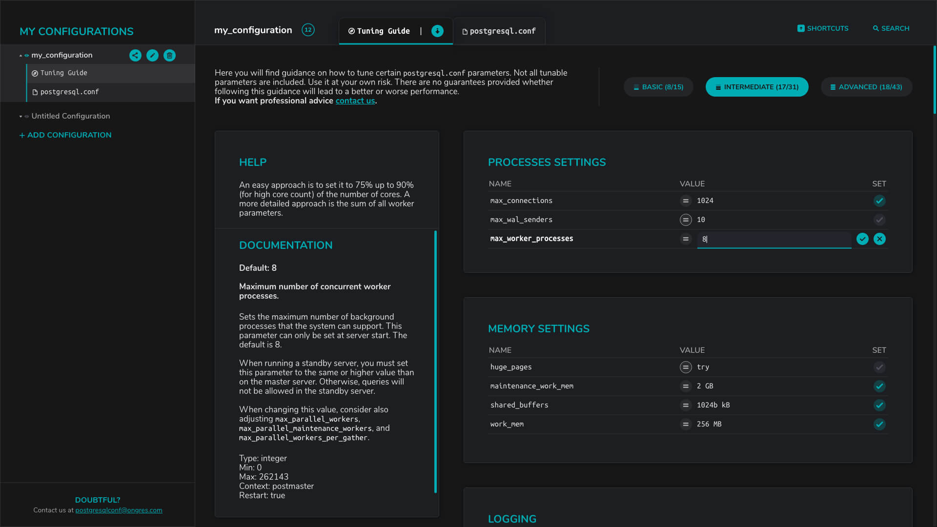 PostgresqlCO.NF Tuning Guide