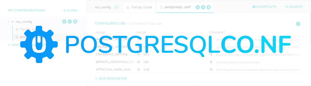 Repository, Tuning Guide and API for your postgresql.conf